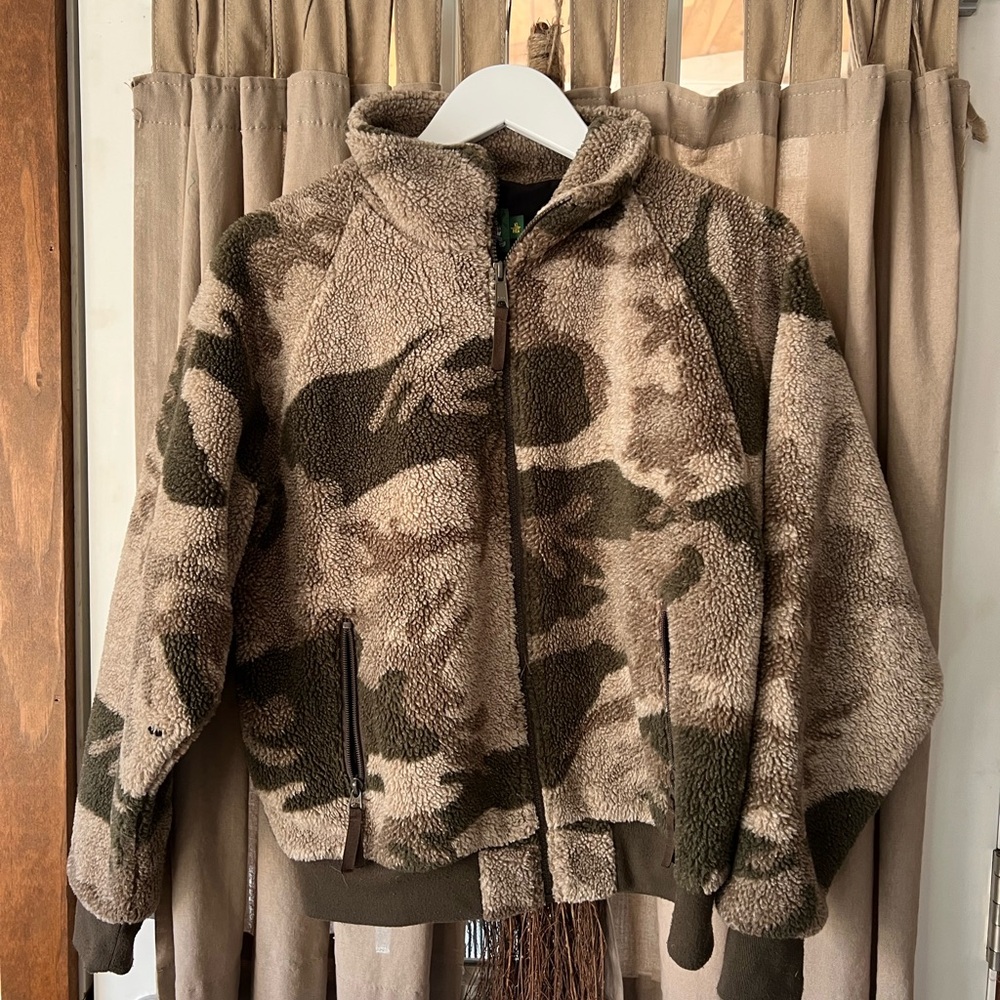 Cabela's Kids Camouflage Fleece Jacket - Brown and Green